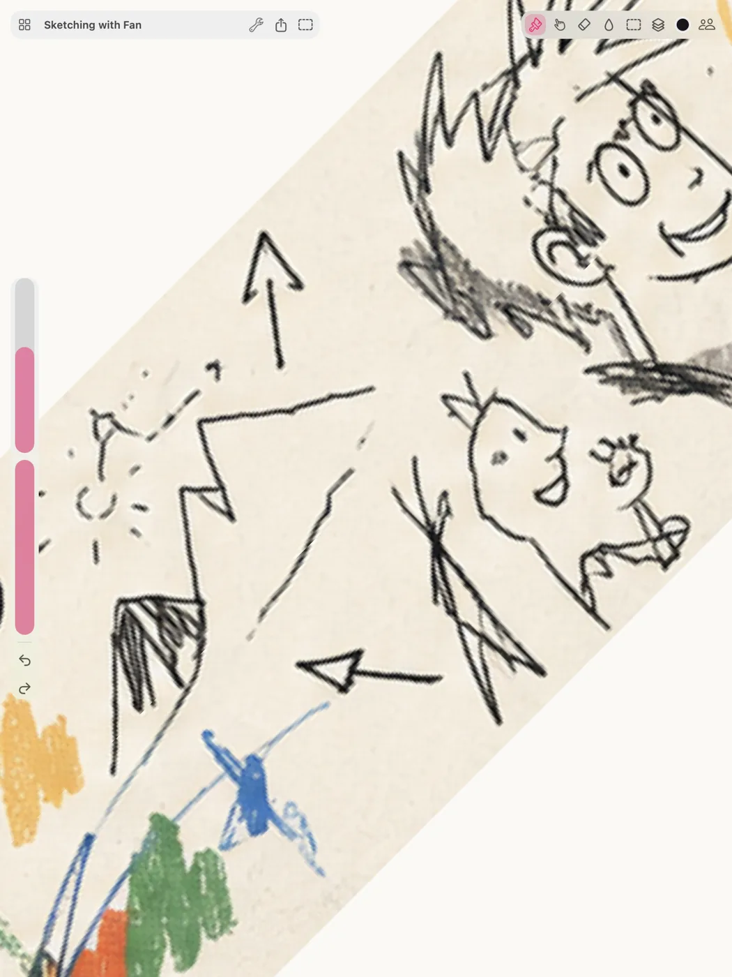 A wall of doodles on an endless Smudjo canvas